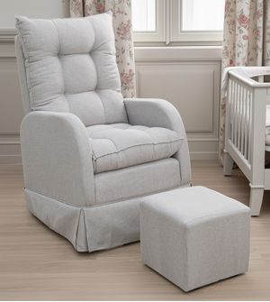 Poltrona Amamentação Valentina Linho com Puff Gariani