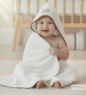 Toalha de Banho com Fralda e Capuz Linho Toys 90 x 70 cm