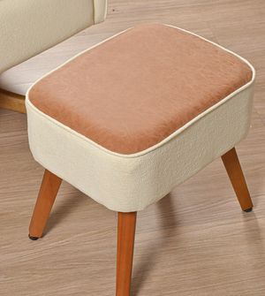 Poltrona Amamentação Isadora Balanço e Giro com Puff