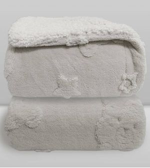 Cobertor Sherpa com Relevo Urso 90x110cm