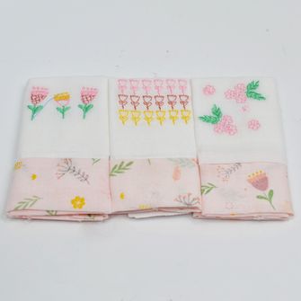 Paninho de Boca Bordado com 3 Peças - 3505