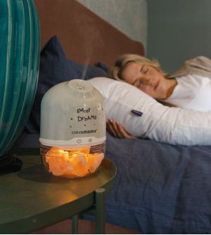 Umidificador, Difusor e Lâmpada de Sal Clevamama