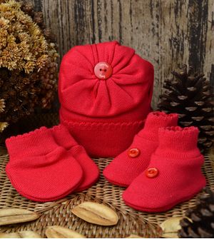 Kit Touca Luva e Sapato Botão 1016 - Tam. RN