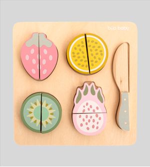 Kit Frutas com Corte em Madeira