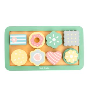 Kit Bandeja de Bolos em Madeira com Luva