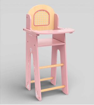 Cadeira de Papá para Boneca em Madeira Rosa