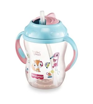 Copo de Treinamento com Canudo 270ml Rosa - BB1017