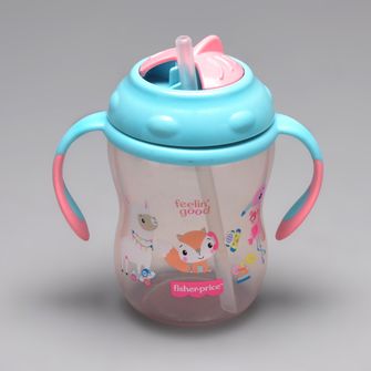 Copo de Treinamento com Canudo 270ml Rosa - BB1017