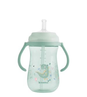 Copo com Canudo Dino World 300ml Verde - Kikka boo