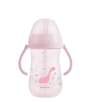Copo com Canudo Dino World 300ml Rosa - Kikka boo