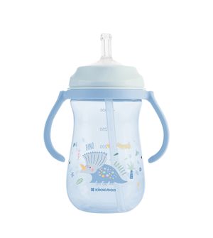 Copo com Canudo Dino World 300ml Azul - Kikka boo