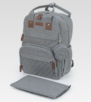 Mochila Maternidade com Trocador Cinza Twibex