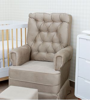 Poltrona Amamentação Barbara Balanço com Puff