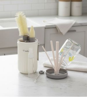 Kit Limpeza de Mamadeira com Estojo Cinza Twibex