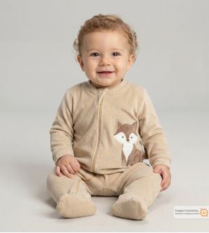 Macacão Plush Raposinha Bege