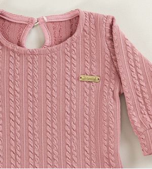 Vestido Malha Tricot Rosa