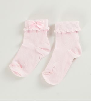 Meia Festa Lacinho Rosa - Tam. 18 a 25