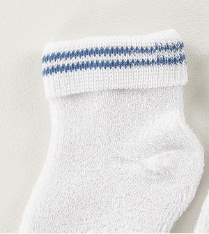Meia Baby Atoalhada Básica Branca/Azul