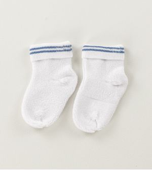 Meia Baby Atoalhada Básica Branca/Azul