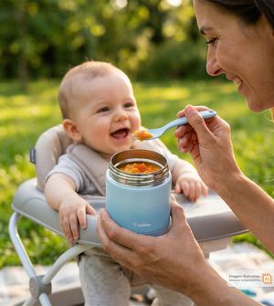 Pote Térmico Parede Dupla com Talher Azul 300ml Twibex