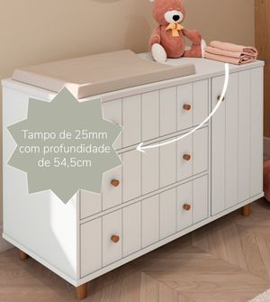 Cômoda Valentina Fraldário Carolina Baby