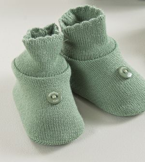 Kit Touca Luva e Sapato Botão Verde - Tam. RN