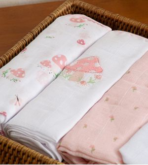 Kit Fralda Soft Bordada e Estampada com 5 Unidades - 1229