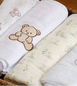 Kit Fralda Soft Bordada e Estampada com 5 Unidades - 1229
