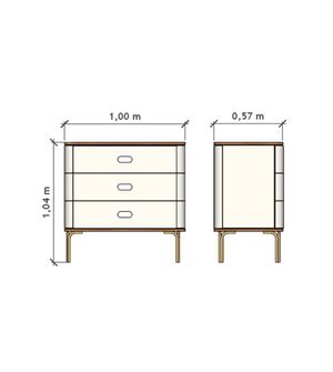 Cômoda Aquarela com 3 Gavetas - Cia do Móvel