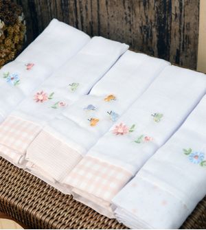 Kit Fralda Soft Bordada com 5 Unidades 74x70cm - 4927