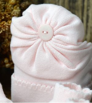 Kit Touca Luva e Sapato Pompom 1016 - Tam. RN