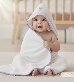 Toalha de Banho com Fralda e Capuz Lavanda Pop 90 x 70 cm