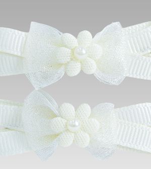 Bico de Pato Mini Flor Off White com 2 unidades