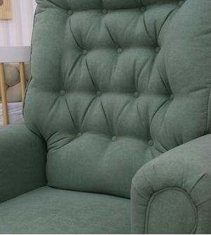 Poltrona Amamentação Alice com Puff e Balanço Verde Gariani