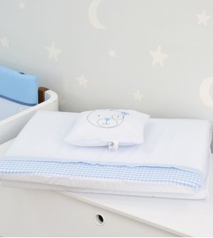 Colchonete Para Mini Berço com Travesseiro Xadrez