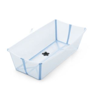 Banheira Flexível Transparente Oceano Azul Plug Térmico Stokke