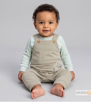 Jardineira/Blusa Pinguim Tão Fofo