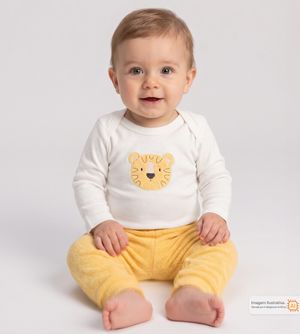 Conjunto Body Tigre Amarelo