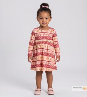Vestido Manga Longa Ursinhos