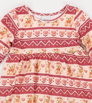 Vestido Manga Longa Ursinhos