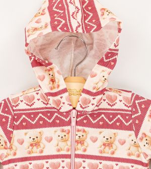 Conjunto Moletom com Capuz Ursinha Coração
