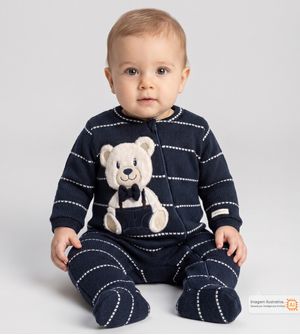 Macacão Tricô Urso Chic