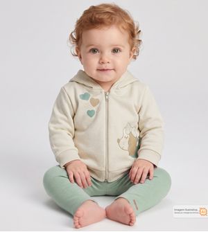 Conjunto Moletom com Capuz Corações