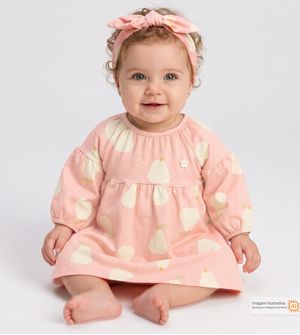 Vestido Frutinha e Faixa de Cabelo