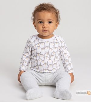 Conjunto Body Pinguim Cinza