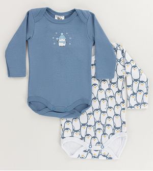 Kit Body Pinguim Azul com 2 Unidades