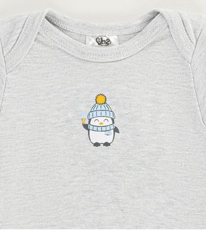 Kit Body Pinguim Cinza com 2 Unidades