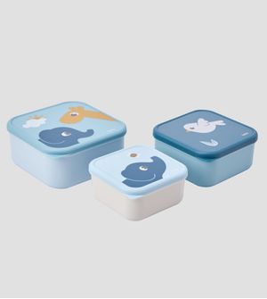 Kit Potinhos Cloudy Azul com 3 unidades