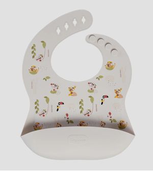 Babador em Silicone com Pega Migalhas Boho Chic Tiny Love
