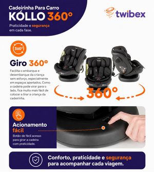 Cadeirinha para Carro Kóllo 360 Twibex